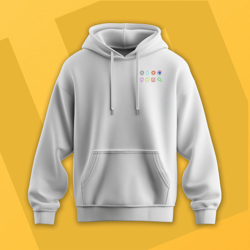 Sudadera con Capucha Bordada - Medallas Pokémon