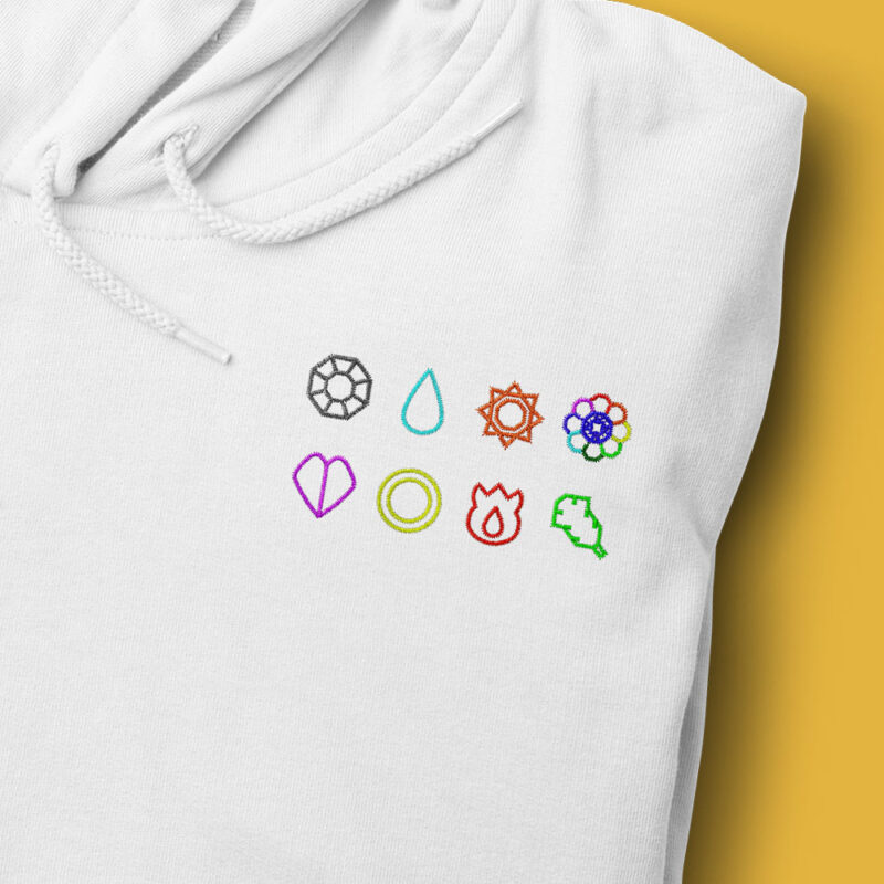 Sudadera con Capucha Bordada - Medallas Pokémon