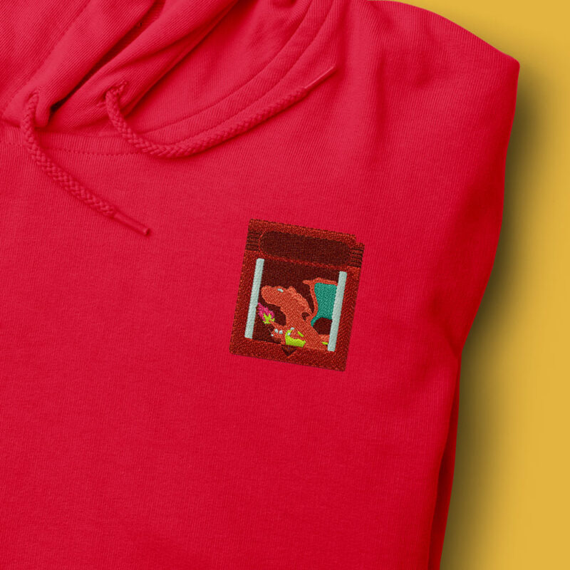 Sudadera con Capucha Bordada Niños - Pokémon Rojo