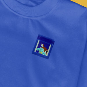 Sudadera sin Capucha Bordada - Pokémon Azul