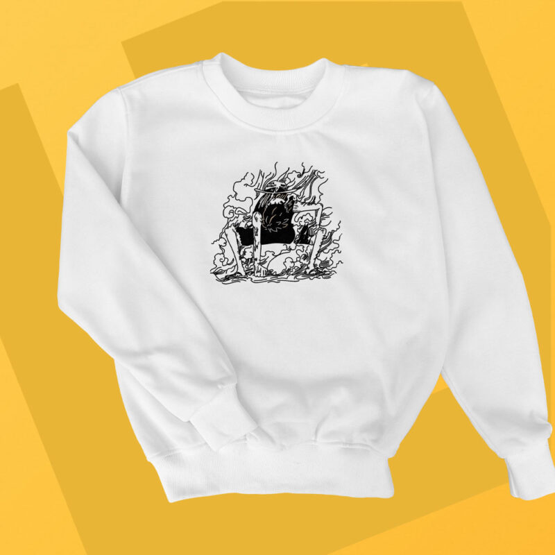 Sudadera sin Capucha Bordada - Luffy One Piece