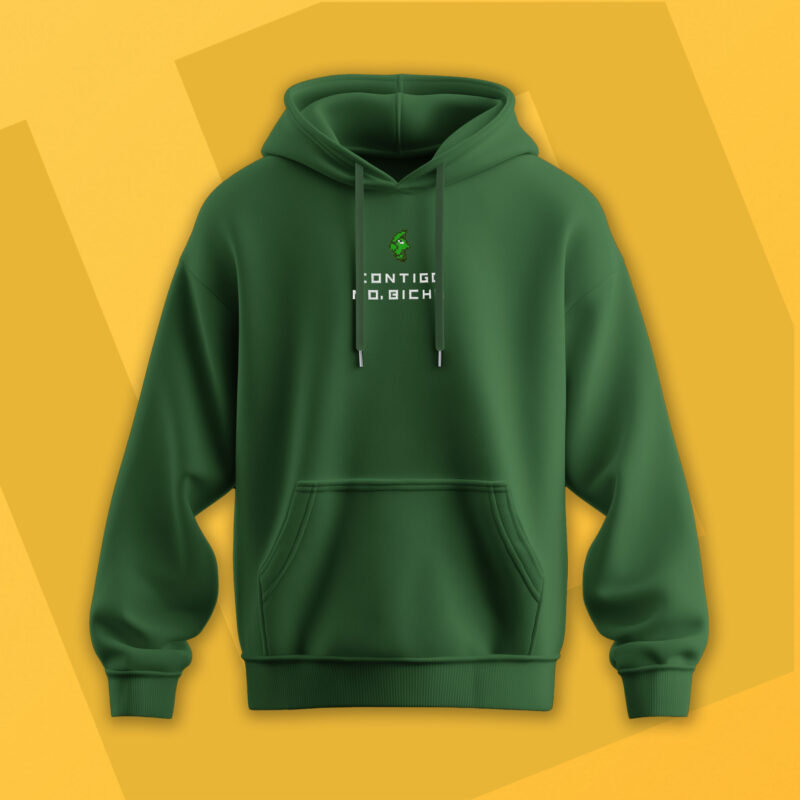 Sudadera con Capucha Bordada - Contigo no Bicho Pokémon
