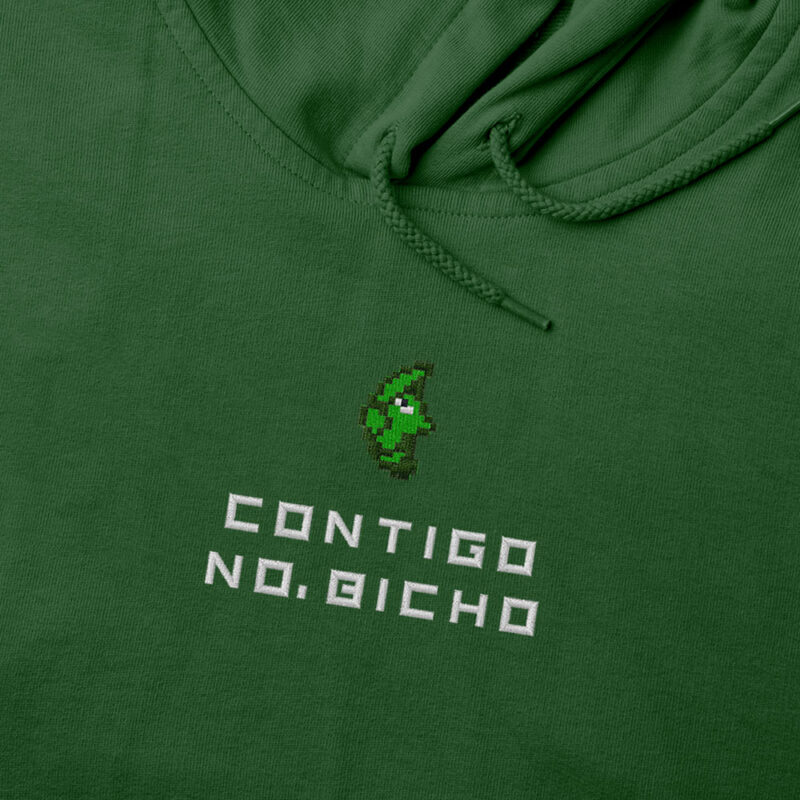 Sudadera con Capucha Bordada - Contigo no Bicho Pokémon