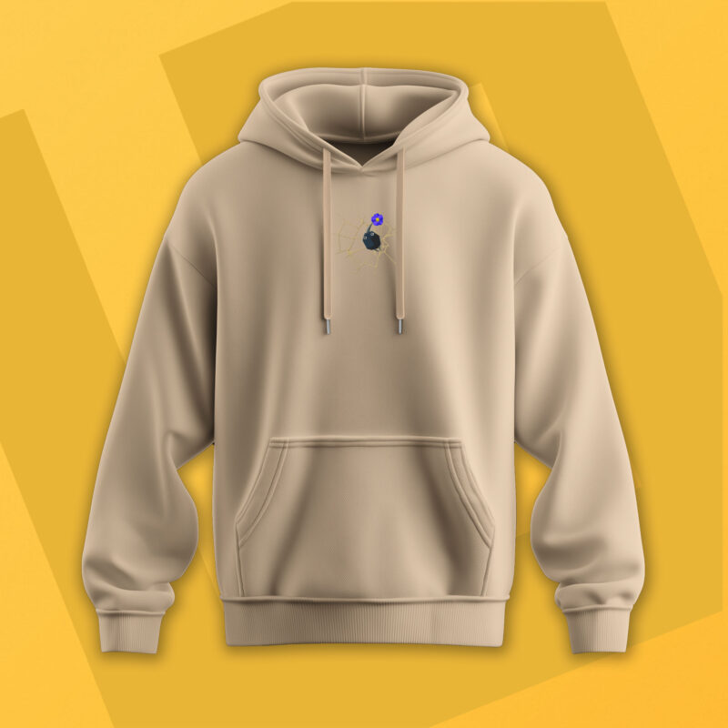 Sudadera con Capucha Bordada - Pikmin Negro