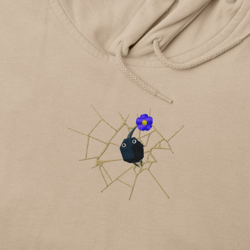 Sudadera con Capucha Bordada - Pikmin Negro