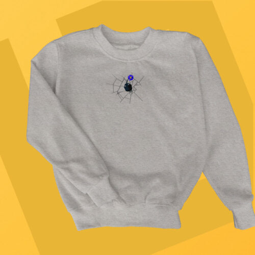 Sudadera sin Capucha Bordada Niños - Pikmin Negro