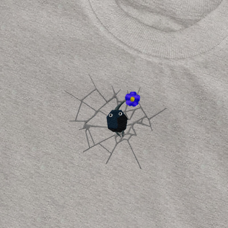 Sudadera sin Capucha Bordada Niños - Pikmin Negro