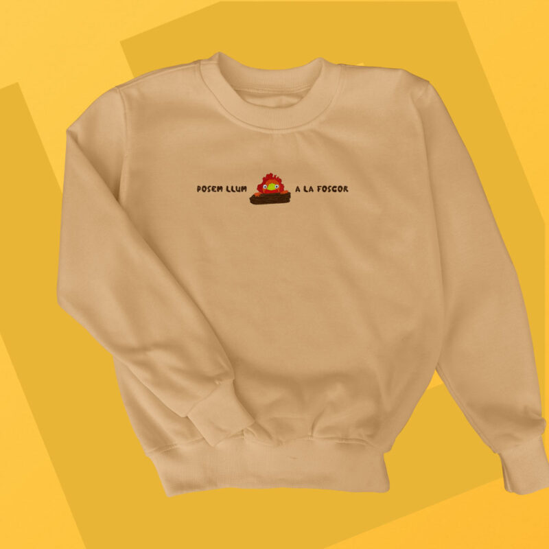 Sudadera sin Capucha Bordada - Calcifer Crims