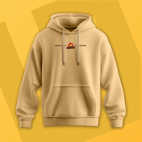 Sudadera con Capucha Bordada - Calcifer Crims
