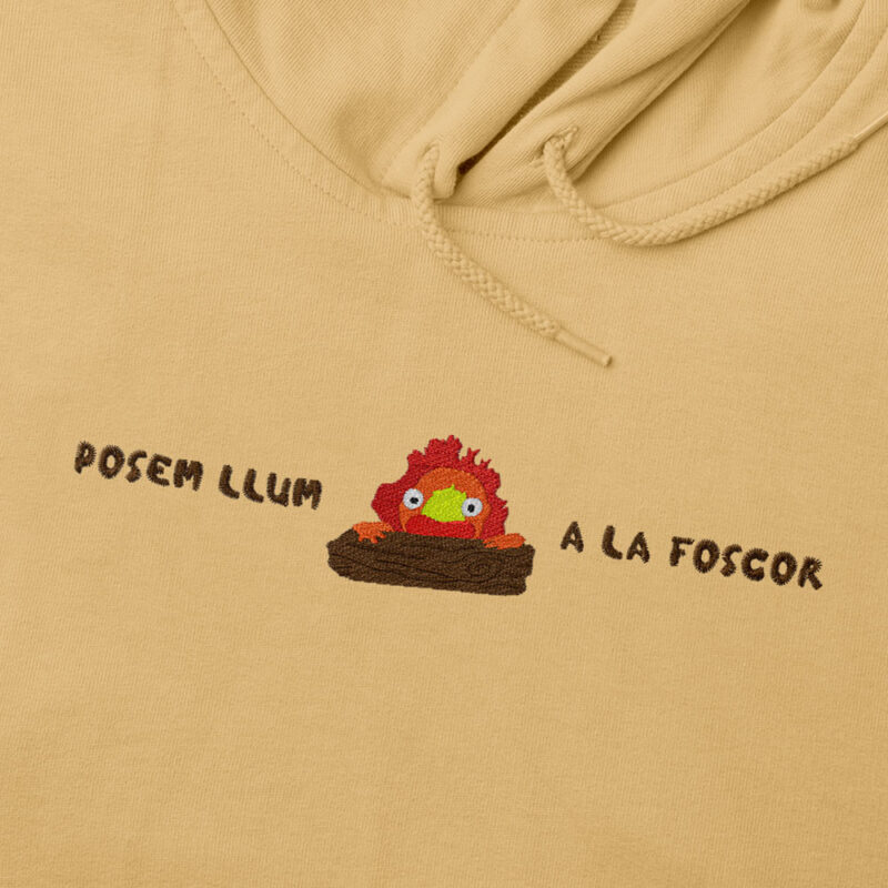 Sudadera con Capucha Bordada - Calcifer Crims