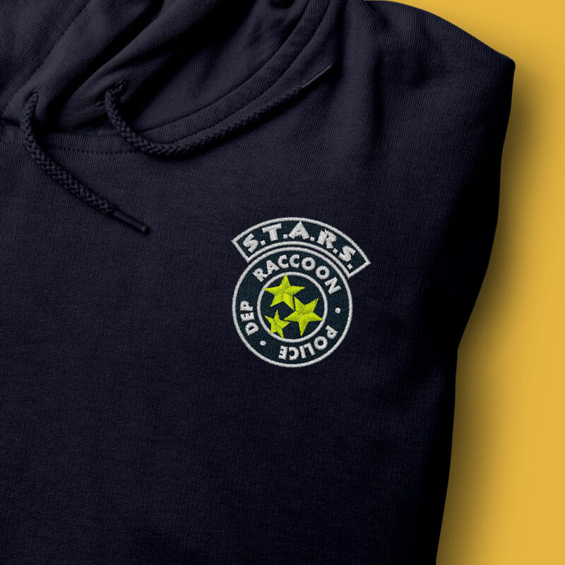 Sudadera con Capucha Bordada - Resident Evil Raccoon Stars