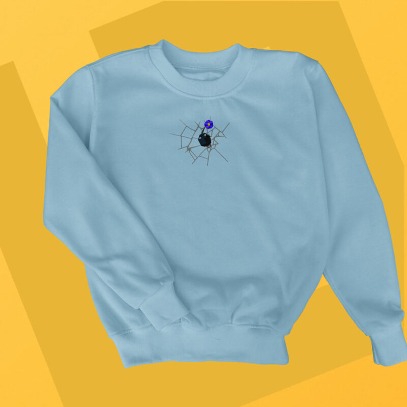 Sudadera sin Capucha Bordada - Pikmin Negro