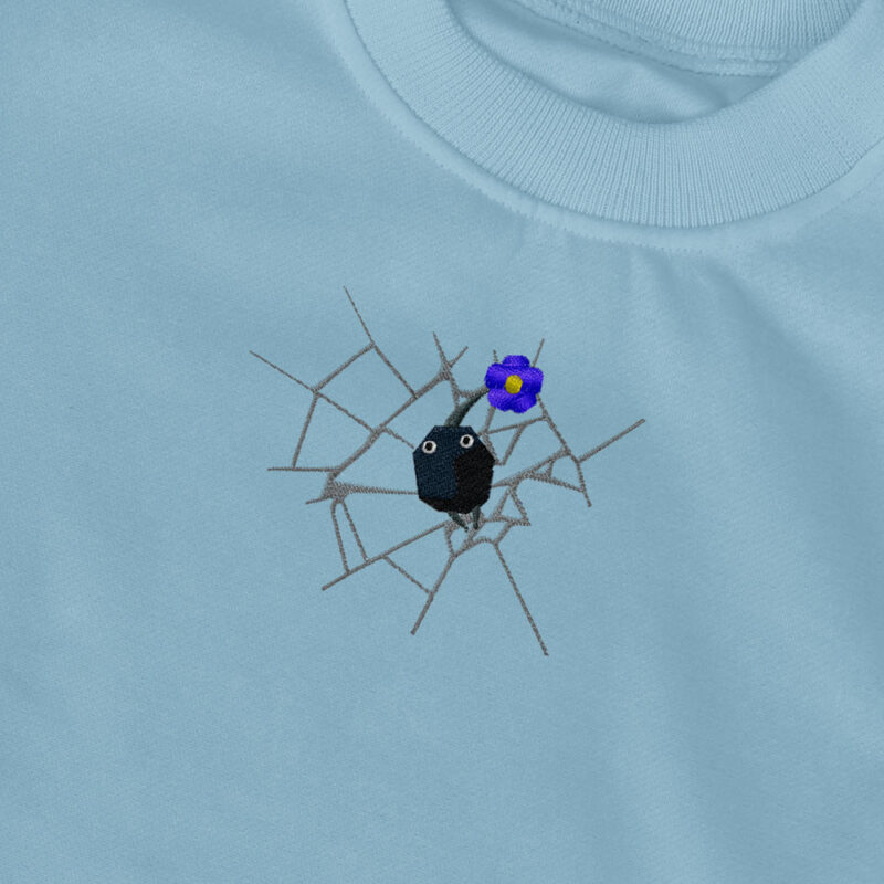 Sudadera sin Capucha Bordada - Pikmin Negro