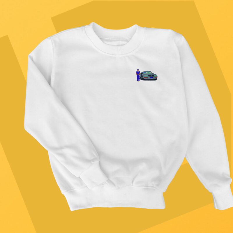 Sudadera sin Capucha Bordada - Street Fighter Coche