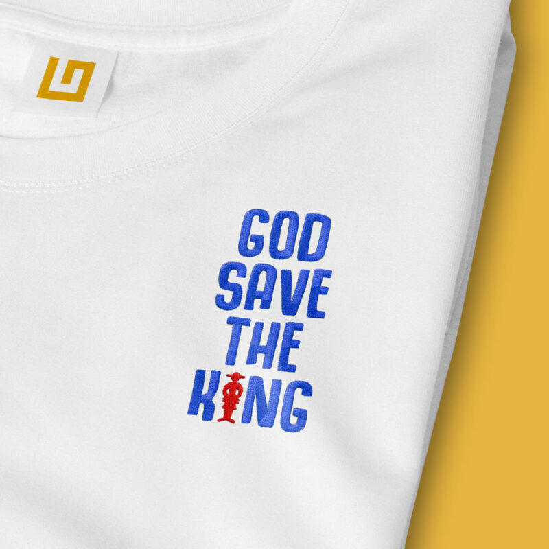 Camiseta Bordada - One Piece God Save The King