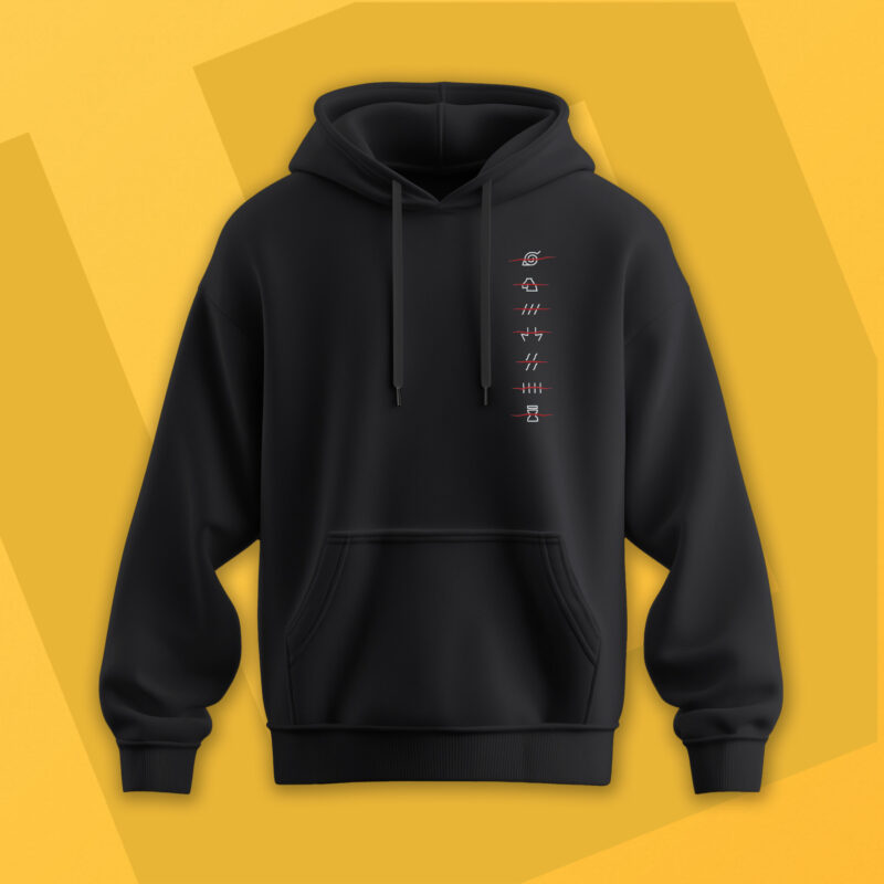 Sudadera con Capucha Bordada - Naruto Akatsuki Aldeas Renegados