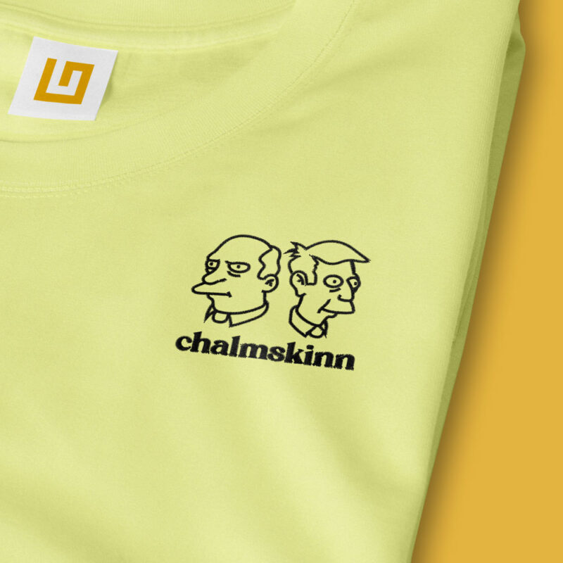 Camiseta-Bordada-Chalmskinn-Los-Simpsons-Light-Yellow Camiseta Bordada - Chalmskinn Los Simpsons