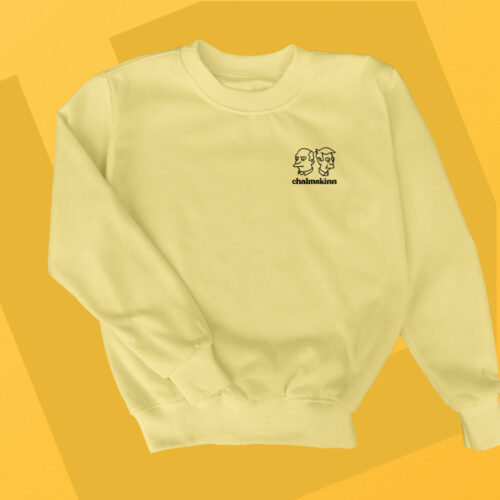 Sudadera-Bordada-Chalmskinn-Los-Simpsons-Light-Yellow-2 Sudadera sin Capucha Bordada - Chalmskinn Los Simpsons
