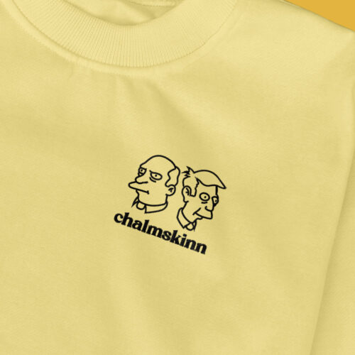 Sudadera-Bordada-Chalmskinn-Los-Simpsons-Light-Yellow Sudadera sin Capucha Bordada - Chalmskinn Los Simpsons