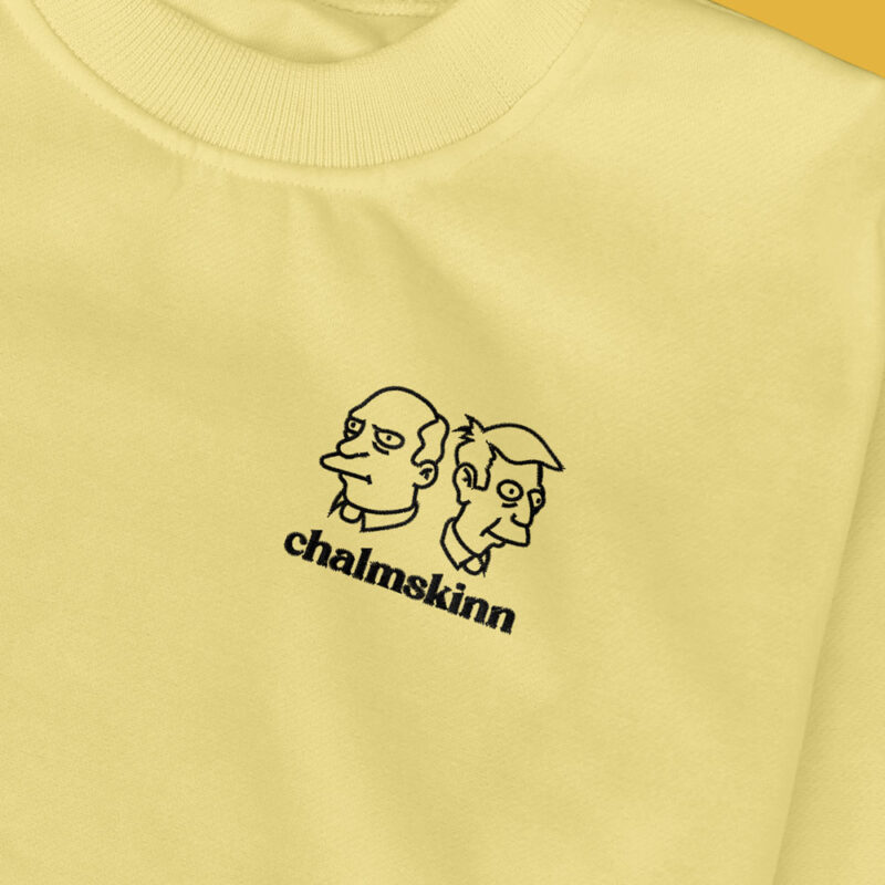 Sudadera-Bordada-Chalmskinn-Los-Simpsons-Light-Yellow Sudadera sin Capucha Bordada - Chalmskinn Los Simpsons