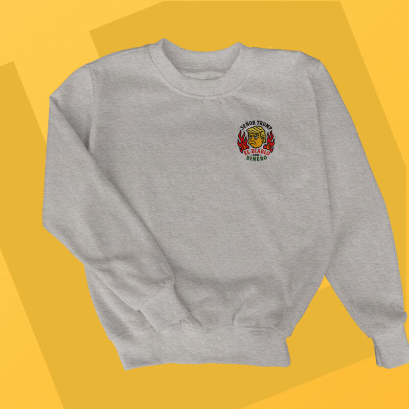 Sudadera-Bordada-Señor-Trump-Los-Simpsons-Gray-2 Sudadera sin Capucha Bordada - Señor Trump Los Simpsons