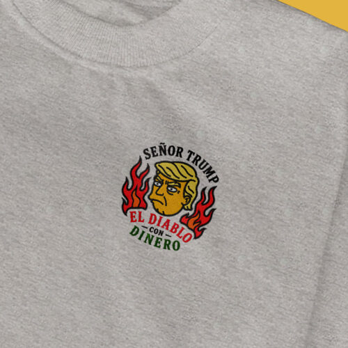 Sudadera-Bordada-Señor-Trump-Los-Simpsons-Gray Sudadera sin Capucha Bordada - Señor Trump Los Simpsons